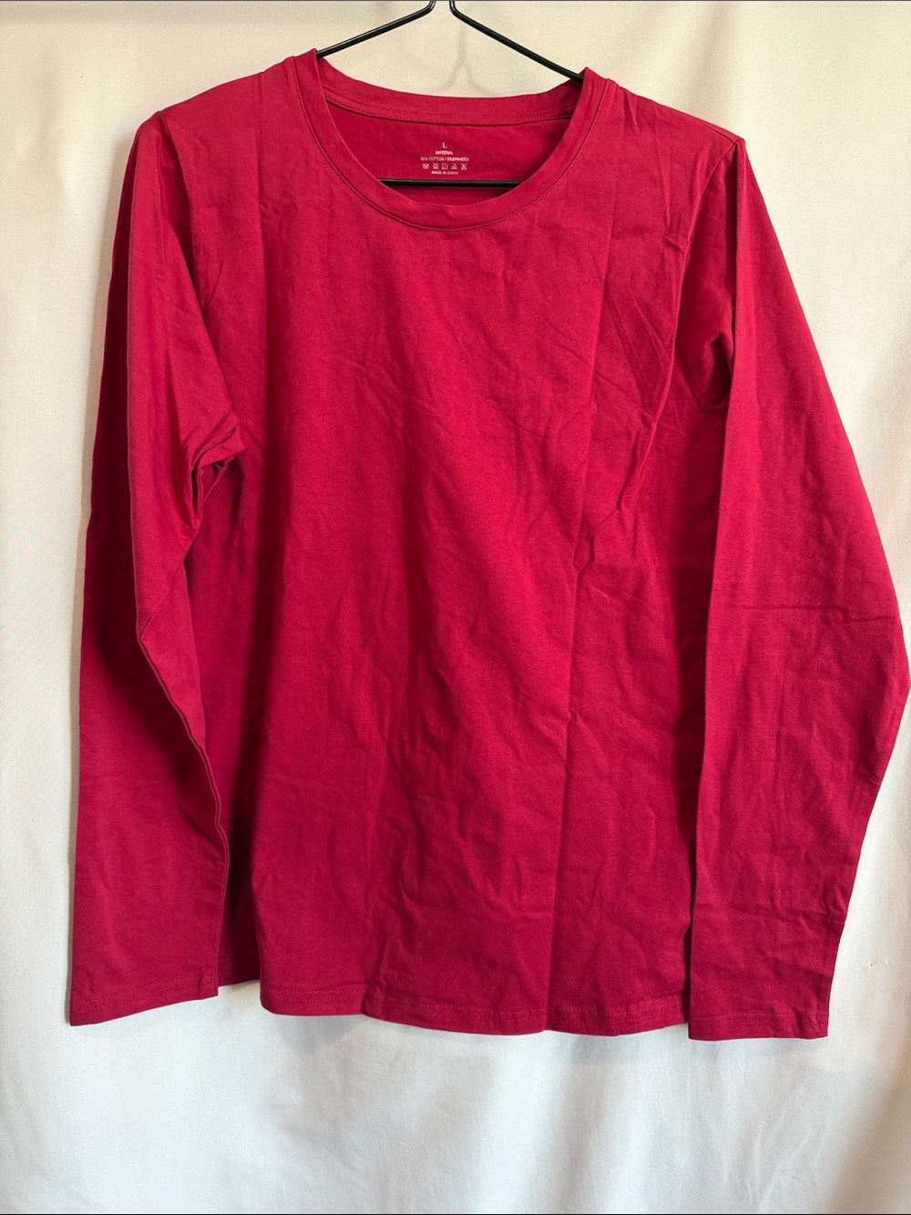 Women's Long Sleeve Crew Tee - Red